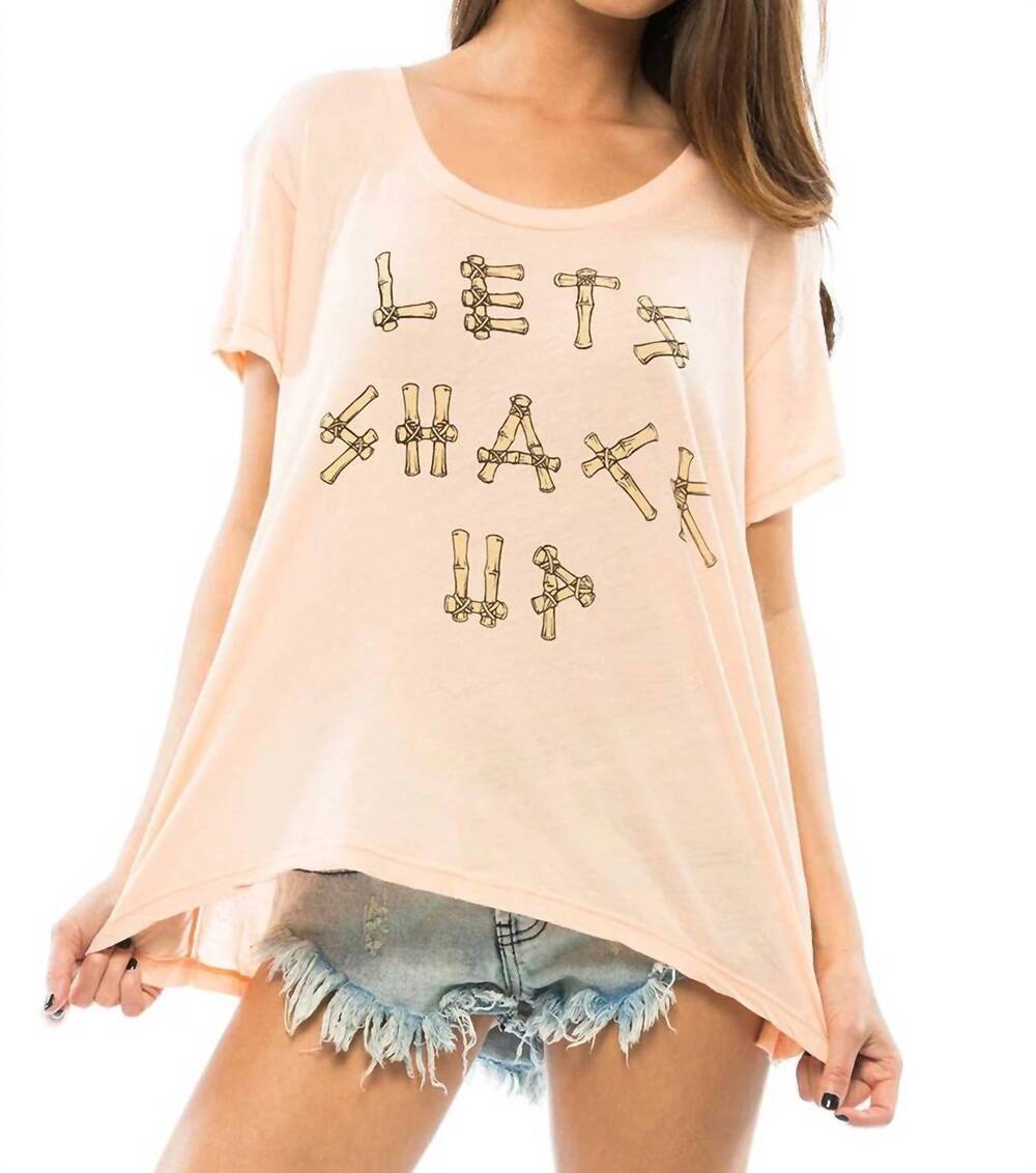 NEW WILDFOX let's shack up lazy weekend tee in coral shell